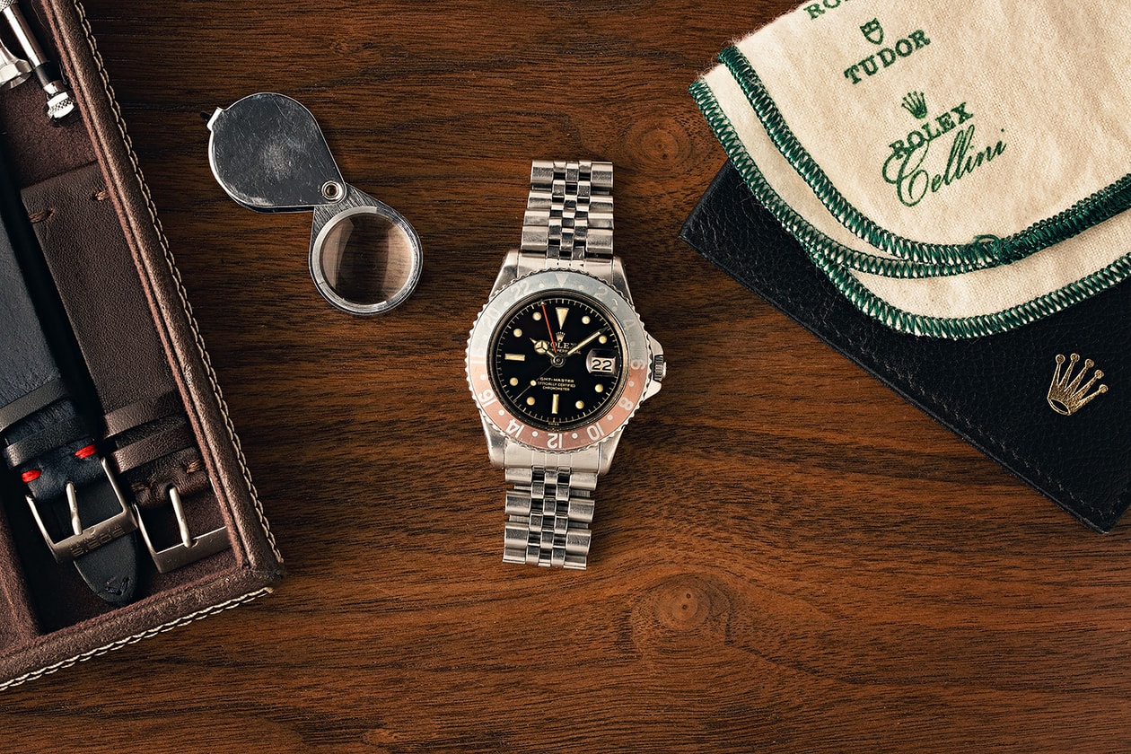 Paul Altieri Vintage Rolex GMT-Master Watch Info 1675 6542 GMT Bakelite Bezel Tropical PCG Bob's Watches 
