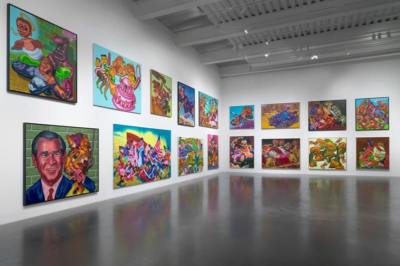 Peter Saul "Crime and Punishment" Exhibition New Museum Paintings Surreal Pop Art Presidents Trump Ronald Reagan 