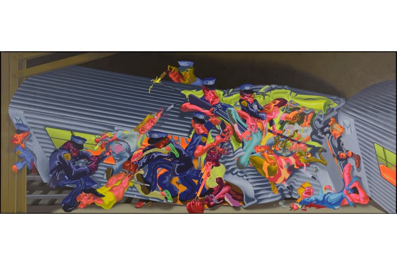 Peter Saul "Crime and Punishment" Exhibition New Museum Paintings Surreal Pop Art Presidents Trump Ronald Reagan