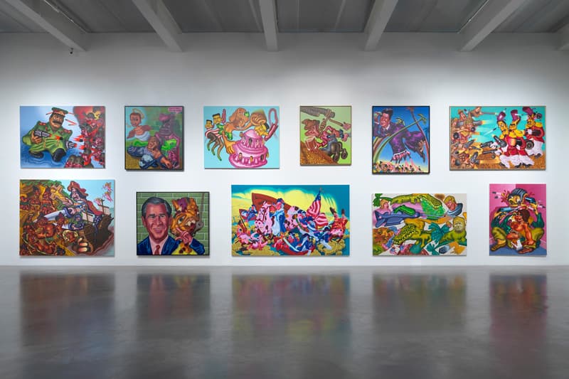 Peter Saul "Crime and Punishment" Exhibition New Museum Paintings Surreal Pop Art Presidents Trump Ronald Reagan 