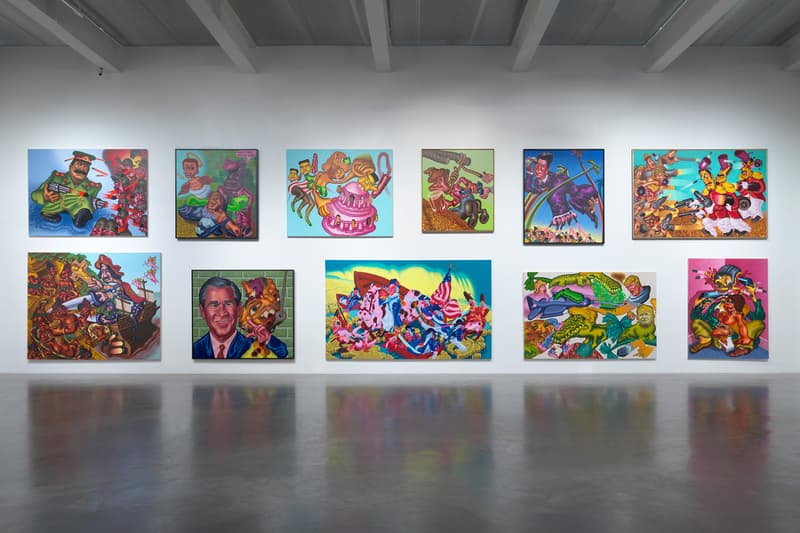 Peter Saul "Crime and Punishment" Exhibition New Museum Paintings Surreal Pop Art Presidents Trump Ronald Reagan