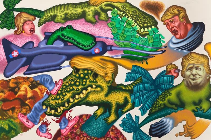 Peter Saul "Crime and Punishment" Exhibition New Museum Paintings Surreal Pop Art Presidents Trump Ronald Reagan 