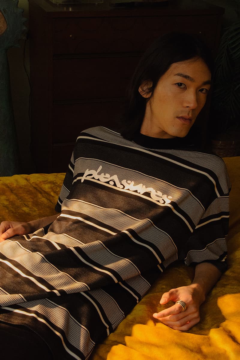PLEASURES Spring Summer 2020 Collection Lookbook Release Info Alex James Hoodies T shirts Cap Hat Shorts Pants Trousers