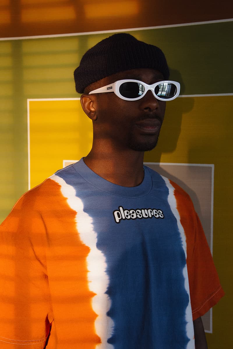 PLEASURES Spring Summer 2020 Collection Lookbook Release Info Alex James Hoodies T shirts Cap Hat Shorts Pants Trousers