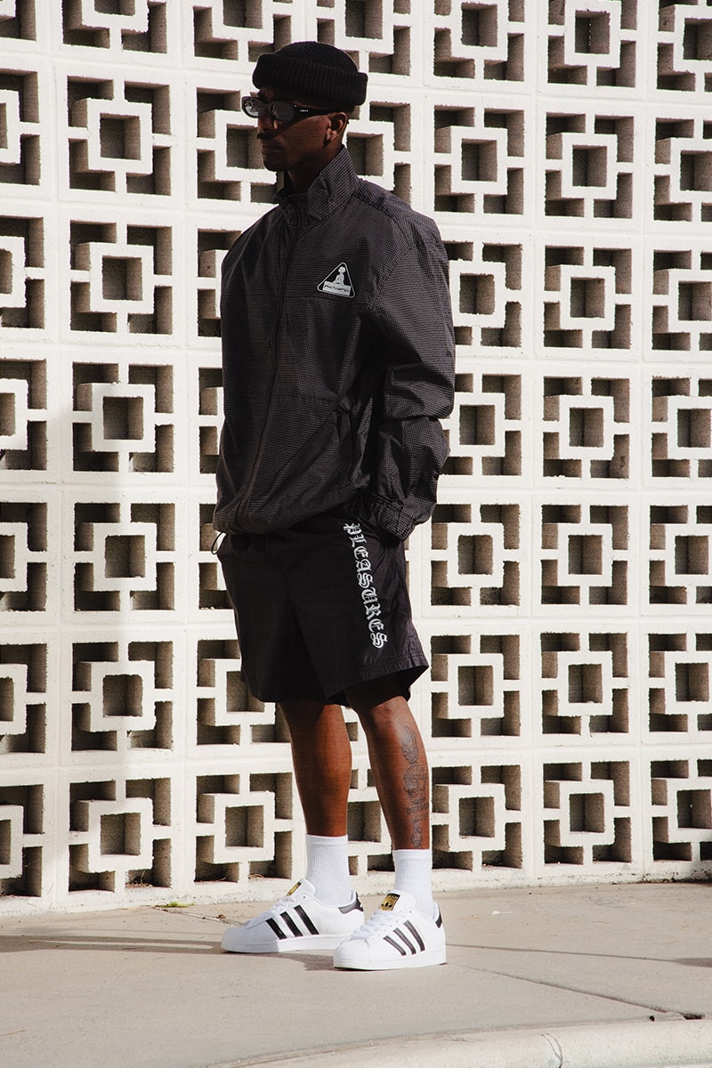 PLEASURES Spring Summer 2020 Collection Lookbook Release Info Alex James Hoodies T shirts Cap Hat Shorts Pants Trousers