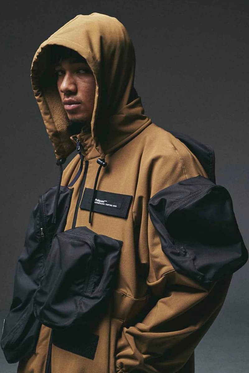 POLIQUANT Fall Winter 2020 Lookbook collection functional techwear technical deconstruction reconstruction modular jackets coats pants nylon trousers shirts sweaters menswear streetwear japanese