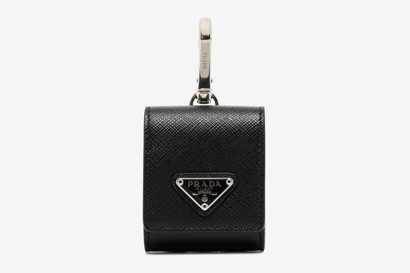 Prada Saffiano Leather Airpods Case Release Info Black Buy Price Logo Plaque