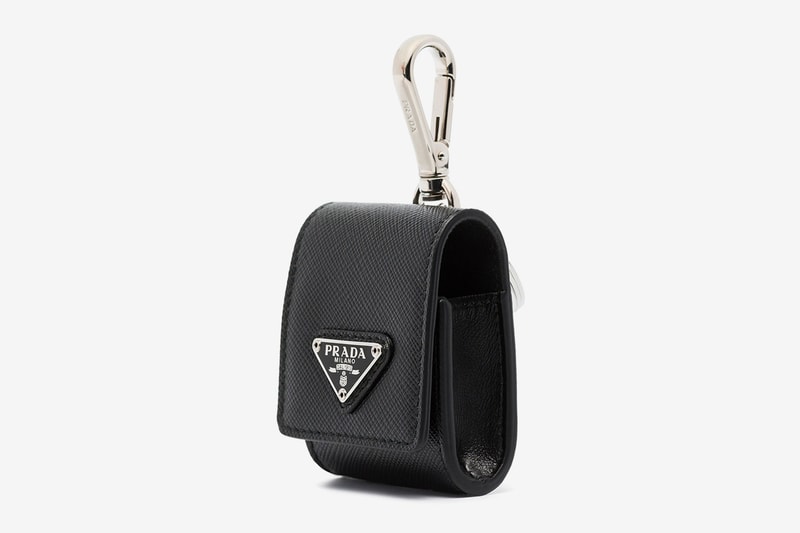 Prada Saffiano Leather Airpods Case Release Info Black Buy Price Logo Plaque