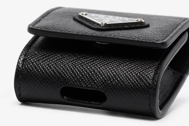 Prada Saffiano Leather Airpods Case Release Info Black Buy Price Logo Plaque