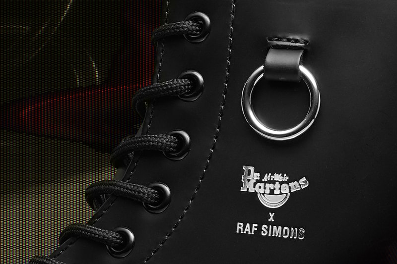 Raf simons dr martens spring summer 2020 release information 1460 remastered boots metal hooks buy cop purchase