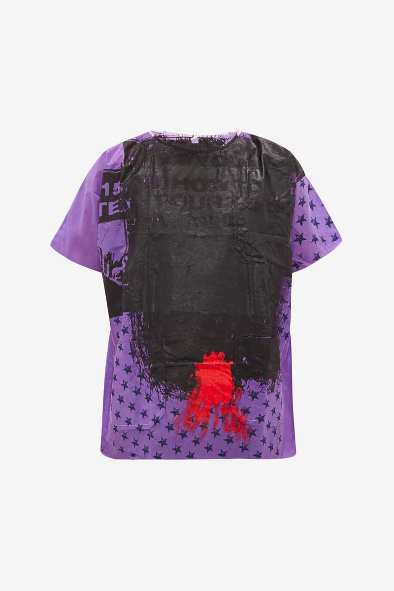 Raf Simons Hand Painted Hospital Gown T-Shirt Release Info Buy Price Info Purple Black Red