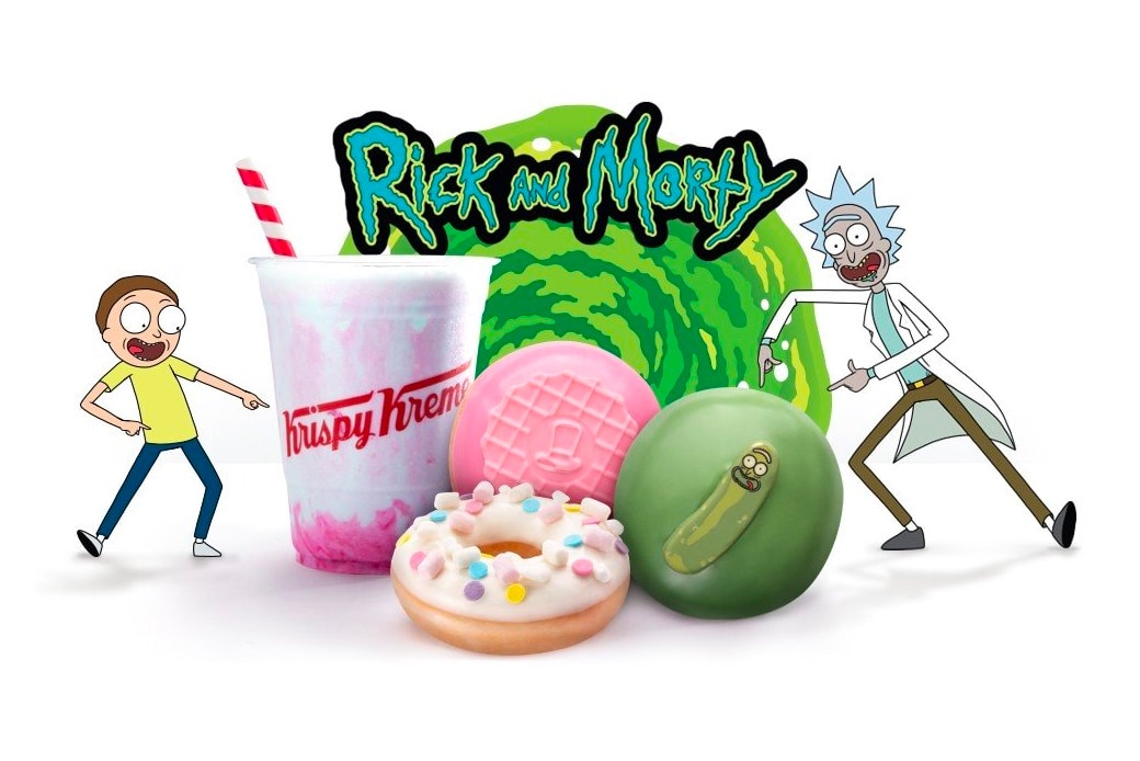 Rick and Morty x Krispy Kreme Pickle Rick Donut tv shoes adult swim cartoons comedy snacks Australia donuts doughnuts 