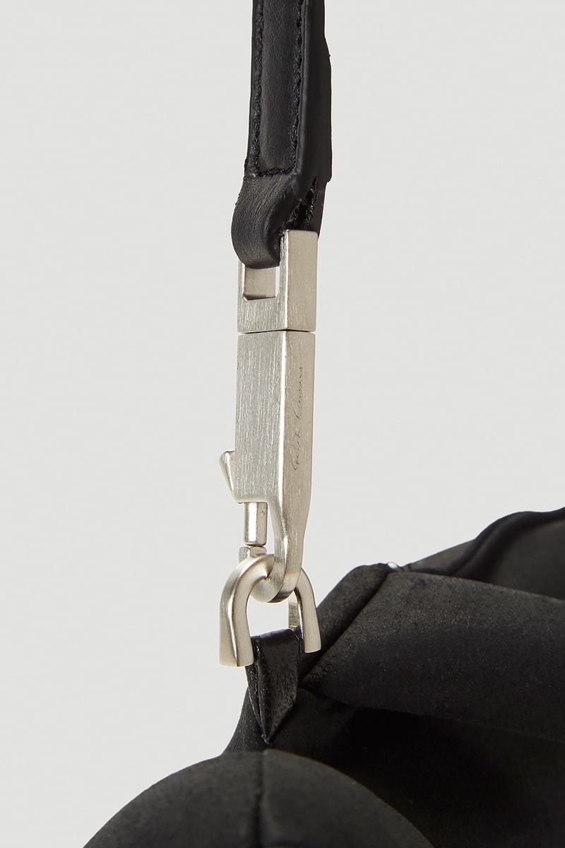 Rick Owens Hun Cyclop Bag Black leather made in italy satin silver hardware menswear streetwear spring summer 2020 collection plush toy pouch figure collectible novetly crossbody