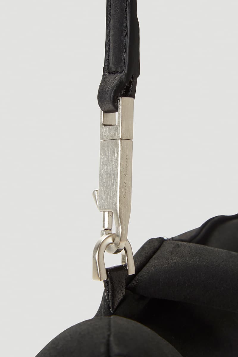 Rick Owens Hun Cyclop Bag Black leather made in italy satin silver hardware menswear streetwear spring summer 2020 collection plush toy pouch figure collectible novetly crossbody