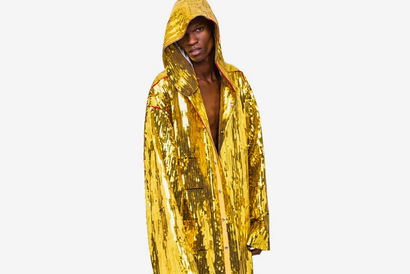 Rick Owens Drops Opulent Beach Parka in Gold Sequin