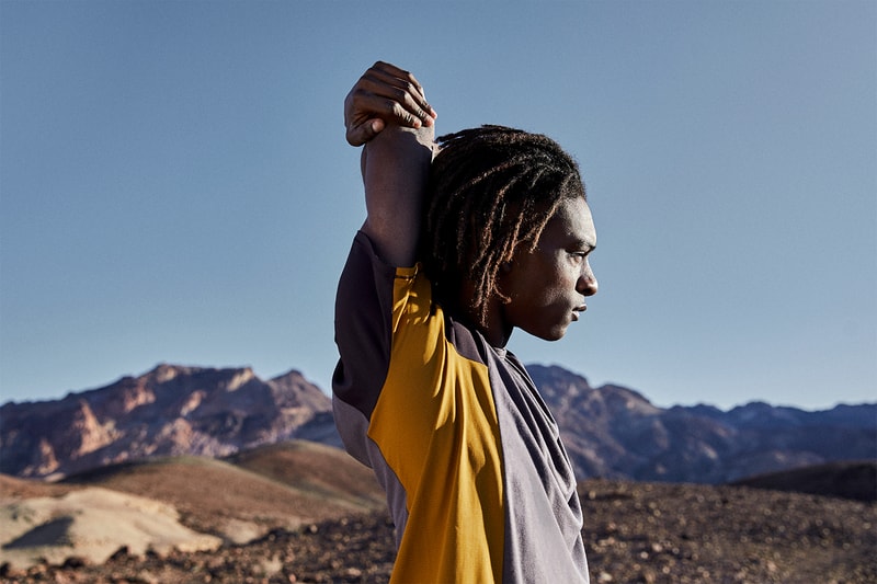 Robert Geller x lululemon "A Moment to Reflect" Collection lookbooks yoga camo outerwear jackets activewear 