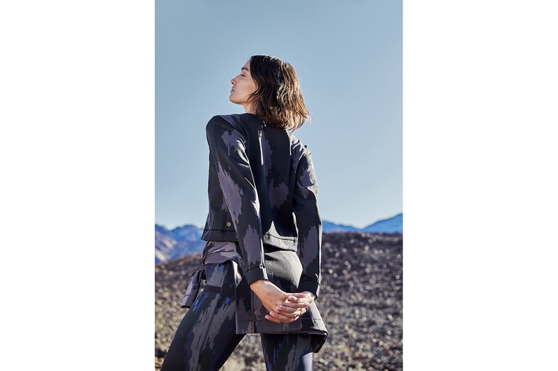 Robert Geller x lululemon "A Moment to Reflect" Collection lookbooks yoga camo outerwear jackets activewear 