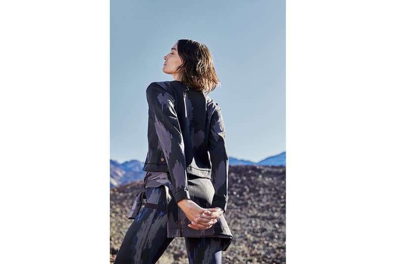 Robert Geller x lululemon "A Moment to Reflect" Collection lookbooks yoga camo outerwear jackets activewear