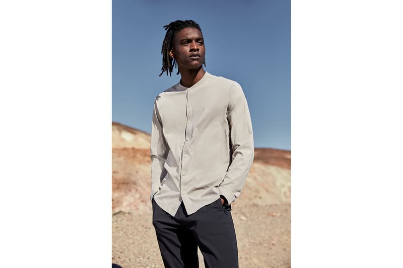 Robert Geller x lululemon "A Moment to Reflect" Collection lookbooks yoga camo outerwear jackets activewear