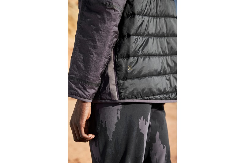Robert Geller x lululemon "A Moment to Reflect" Collection lookbooks yoga camo outerwear jackets activewear 