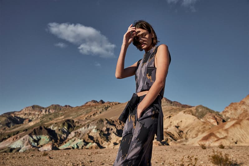 Robert Geller x lululemon "A Moment to Reflect" Collection lookbooks yoga camo outerwear jackets activewear