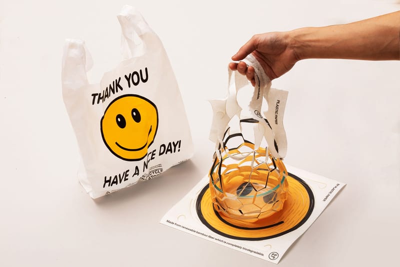 smiley face plastic bag