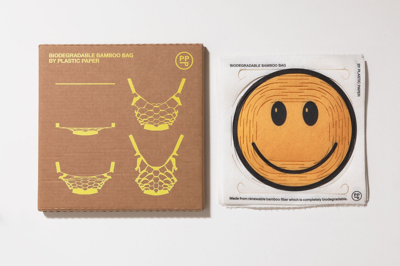 Sho Shibuya Placeholder Biodegradable Bamboo Bag Smiley Face Sustainable Renewable Bamboo Fiber