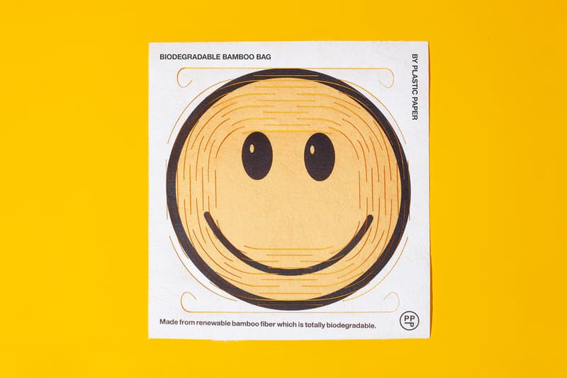 Sho Shibuya Placeholder Biodegradable Bamboo Bag Smiley Face Sustainable Renewable Bamboo Fiber