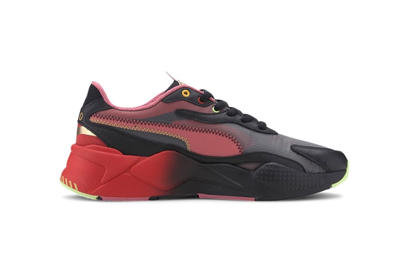 Sonic x PUMA RS-X³ Doctor Eggman Inspired Sneaker Release Information Closer Look Drop Date Footwear Sonic The Hedgehog High Risk Red Black Fade Gold Rings Gaming '90s Y2k Collaboration
