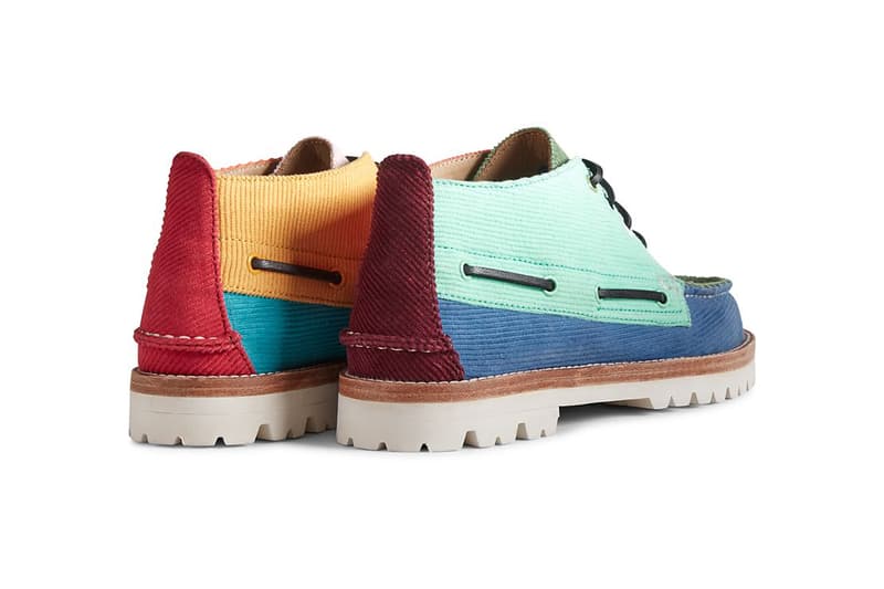 sperry cloud corduroy chukka vibram blue green orange red release date info photos price brendon babenzien 