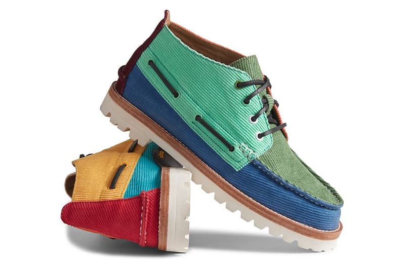 sperry cloud corduroy chukka vibram blue green orange red release date info photos price brendon babenzien 