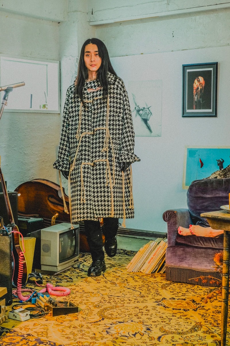 Sugarhill Fall Winter 2020 collection lookbook japanese designer coats jackets motorcycle biker plaid streetwear Rikuya Hayashi menswear duffle trench mohair knitwear sweater