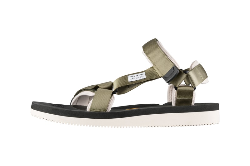 A.P.C. x Suicoke Spring/Summer 2020 Footwear Collection Depa-V2 Sandals White Beige Olive "Walk On Free" Tag Jean Touitou