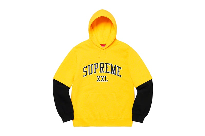 black and yellow supreme hoodie