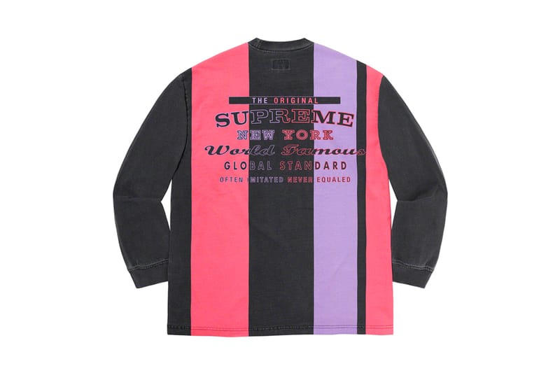 supreme pink and yellow striped shirt