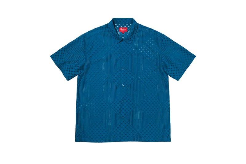 blue bandana supreme short sleeve button down