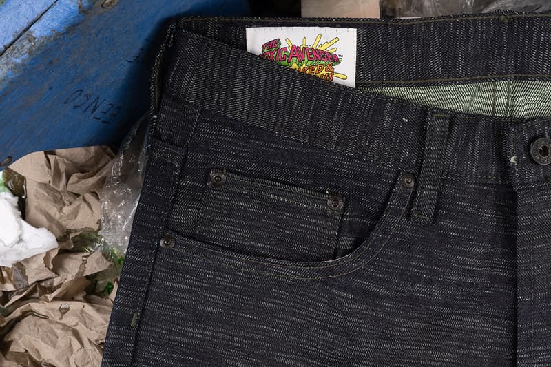 'The Toxic Avenger' x Naked & Famous Denim Capsule Collection Release Information First Look Comic Book Series '80s B-Movie Cult Classic Embroidered Jacket Jeans Twill Neon Green Stripes Screenprinting Logos Cartoon