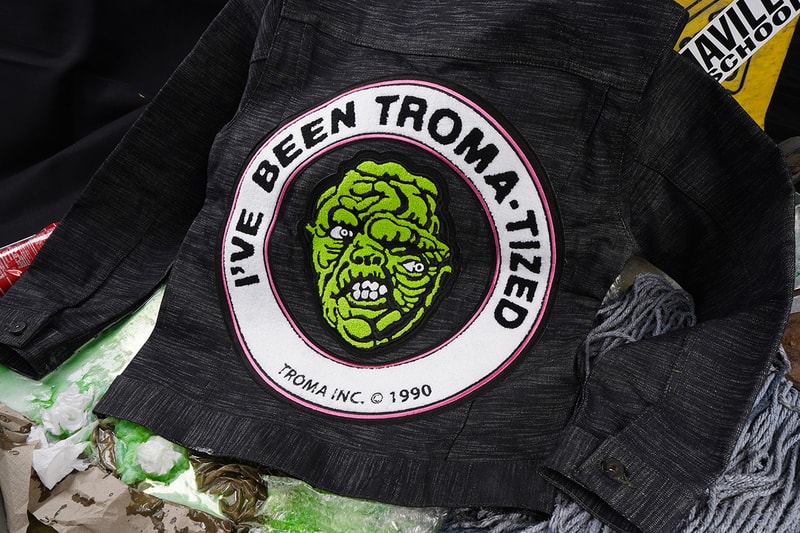 'The Toxic Avenger' x Naked & Famous Denim Capsule Collection Release Information First Look Comic Book Series '80s B-Movie Cult Classic Embroidered Jacket Jeans Twill Neon Green Stripes Screenprinting Logos Cartoon