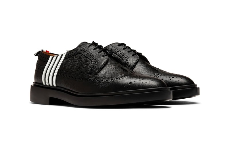 Thom Browne Four-Bar Applique Longwing Brogue Info New York Dress shoes leather leather pebbled 