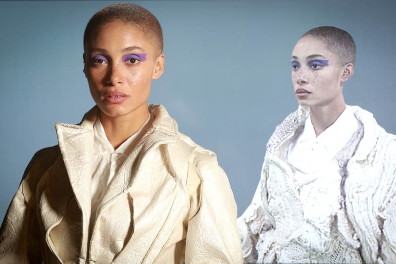 Three Debuts 5G at Multi-Sensory London Fashion Week Runway Show Adwoa Aboah Virtual Reality Mobile Phone Smartphone Technology Future LFW 2020 MA Fashion Central Saint Martins Graduate Paolo Carzana FROW Front Row Announcement