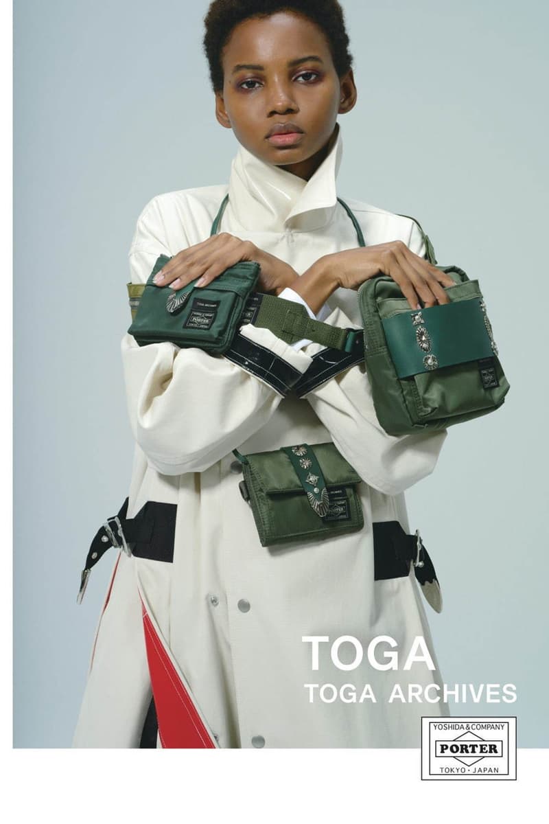 TOGA x PORTER Spring/Summer 2020 Bag Collaboration virilis pulla ss20 mens womens nylon helmet belt pouch strap string shoulder wallet silver march 20