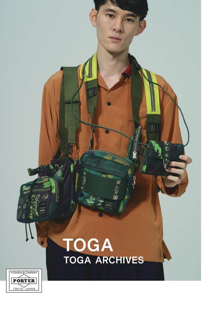TOGA x PORTER Spring/Summer 2020 Bag Collaboration virilis pulla ss20 mens womens nylon helmet belt pouch strap string shoulder wallet silver march 20