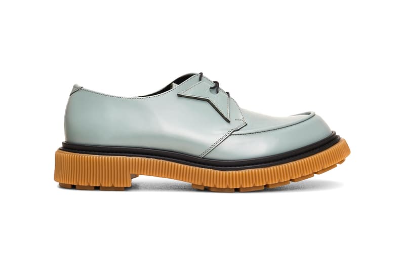 Tres Bien Adieu Type 141 Leather Derby Bottle Green blue gray black gum sole treaded creeper croc polished sneakers shoes footwear classic sartorial bespoke dress trainers loafers