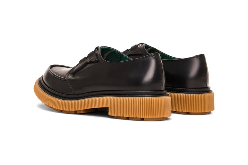 Tres Bien Adieu Type 141 Leather Derby Bottle Green blue gray black gum sole treaded creeper croc polished sneakers shoes footwear classic sartorial bespoke dress trainers loafers