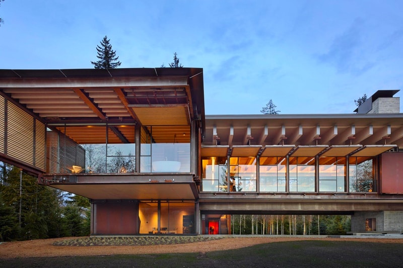 Whistler Ski House Rustic Architecture boreal pacific northwest coast vancouver british columbia canada winter family retreat dwelling houses homes getaways boreal forest evergreen