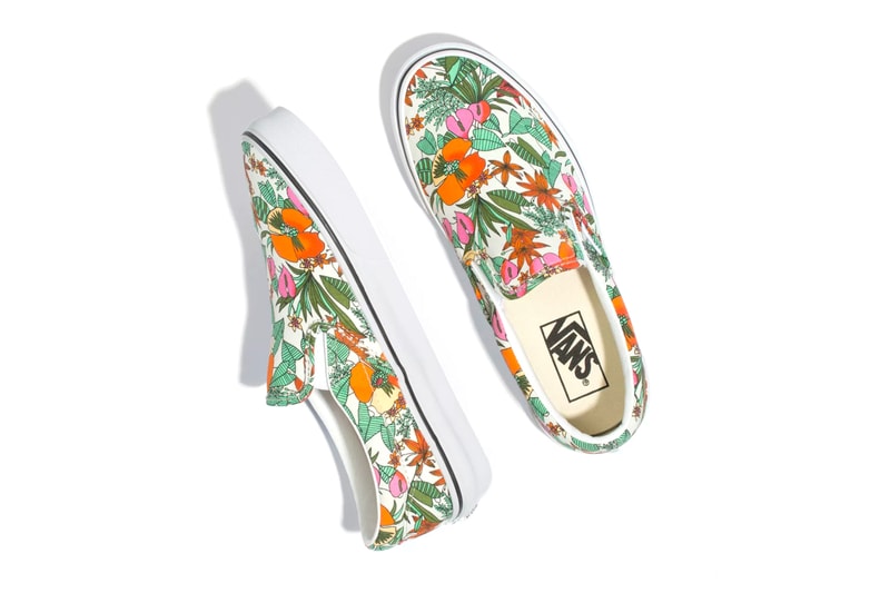 vans floral multi tropic slip on sk8 hi authentic old skool sneakers summer spring graphic print