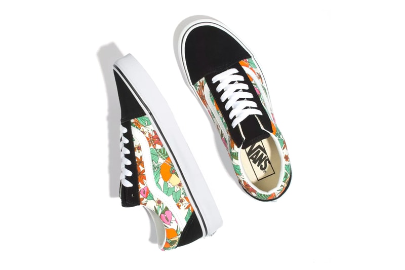 vans floral multi tropic slip on sk8 hi authentic old skool sneakers summer spring graphic print