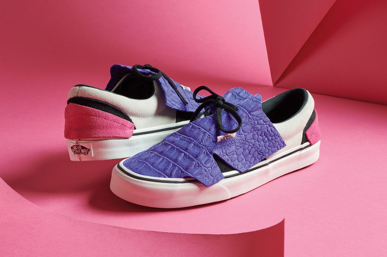 vans era slip on origami pack checkerboard black white purple pink croc leather release date info photos price