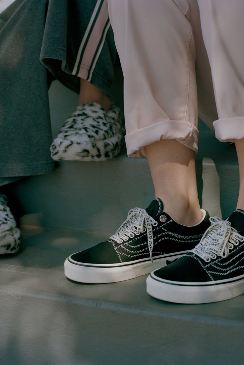Sandy Liang x Vans Footwear & Apparel Collection Apparel Old Skool Platform Slip-Ons Classic Tartan Fur Velour Pink Jumpsuits Crossbody Bags Shearling Polka Dots Jackets Bucket Hats 