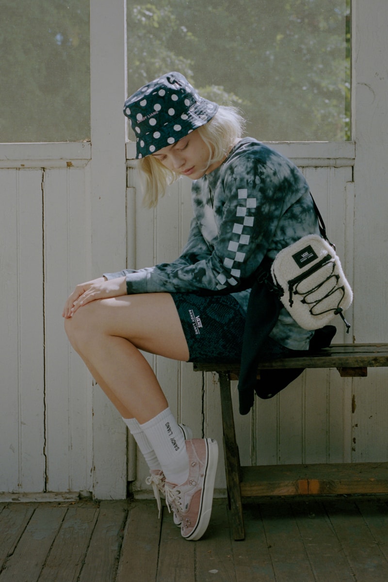 Sandy Liang x Vans Footwear & Apparel Collection Apparel Old Skool Platform Slip-Ons Classic Tartan Fur Velour Pink Jumpsuits Crossbody Bags Shearling Polka Dots Jackets Bucket Hats 